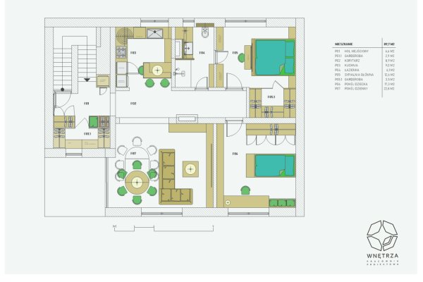 PROJEKT 36. MIESZKANIE NA PIĘTRZE DOMU 90 M2
